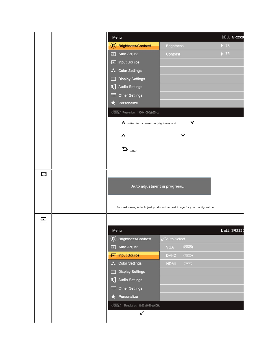 Dell SR2320L Monitor User Manual | Page 16 / 33