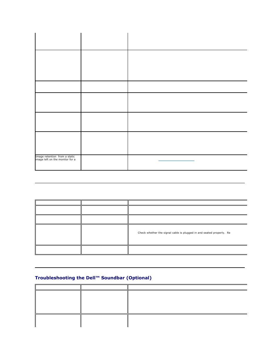 Product-specific problems, Troubleshooting the dell™ soundbar (optional) | Dell SR2320L Monitor User Manual | Page 32 / 33