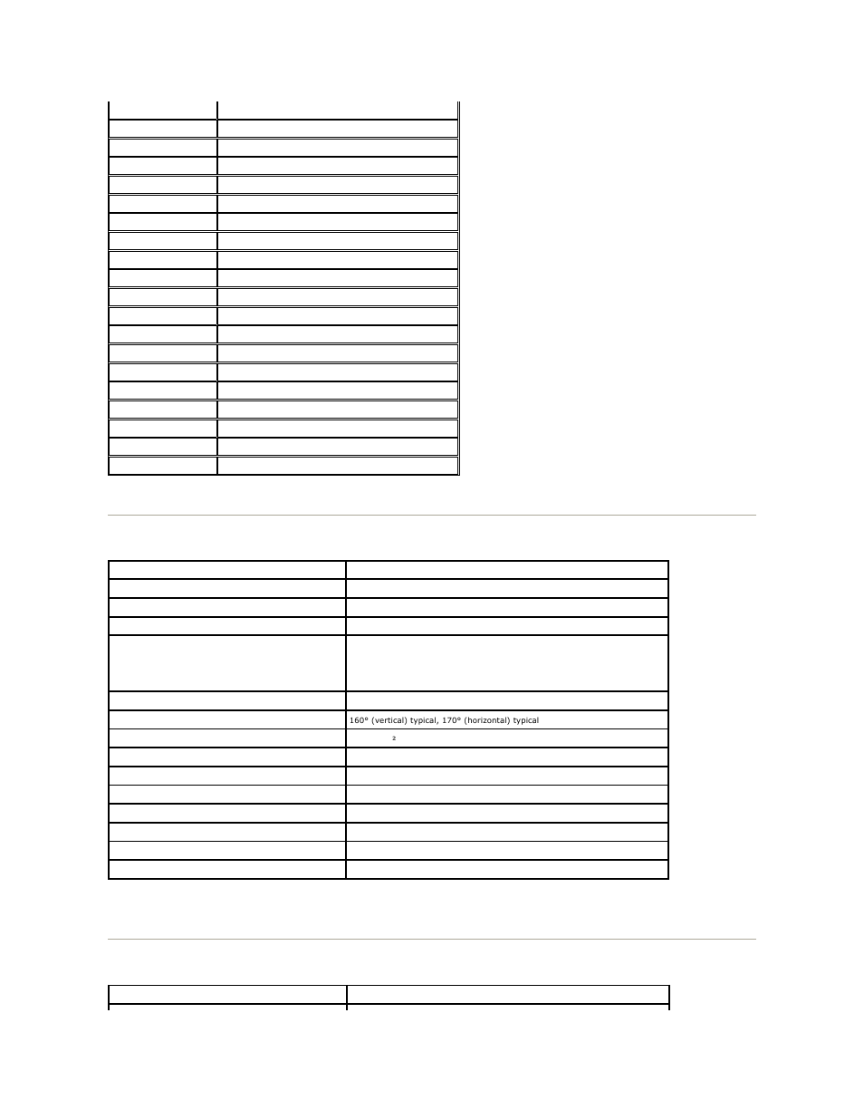 Flat panel specifications, Resolution | Dell SR2320L Monitor User Manual | Page 7 / 33