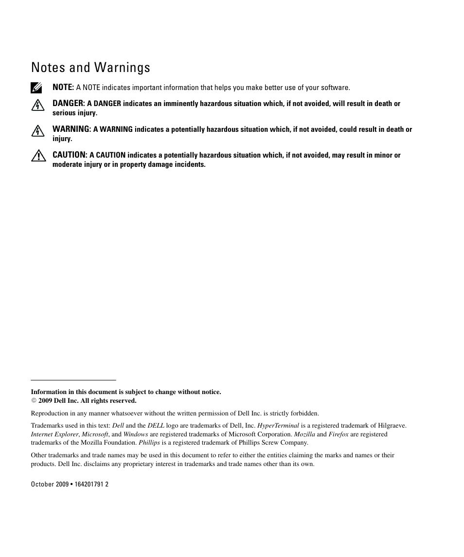 Notes and warnings | Dell UPS 1000R User Manual | Page 2 / 88
