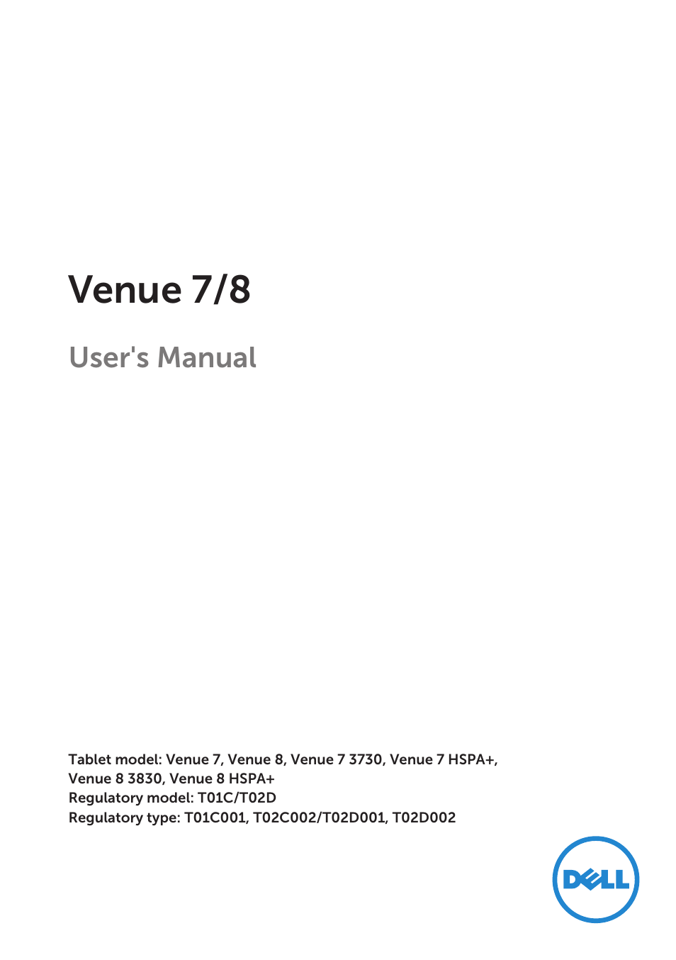 Dell Venue 7 User Manual | 28 pages