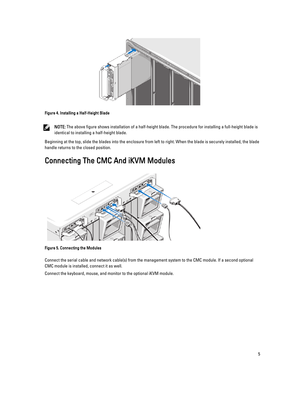 Connecting the cmc and ikvm modules | Dell PowerEdge M710HD User Manual | Page 5 / 11