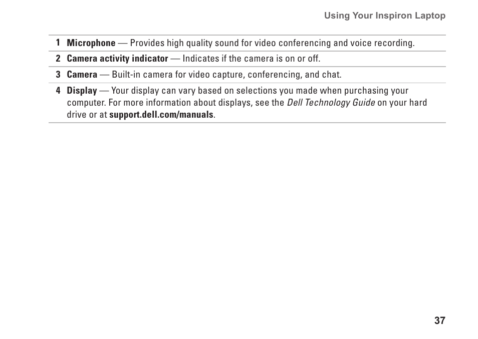 Dell Inspiron M301Z (Mid 2010) User Manual | Page 39 / 90