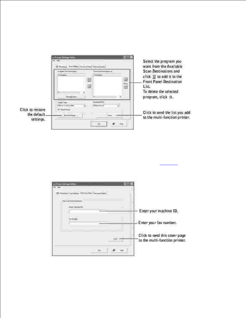 The fax cover sheet tab, The firmware update tab, The scan settings tab | Dell 1600n Multifunction Mono Laser Printer User Manual | Page 37 / 188