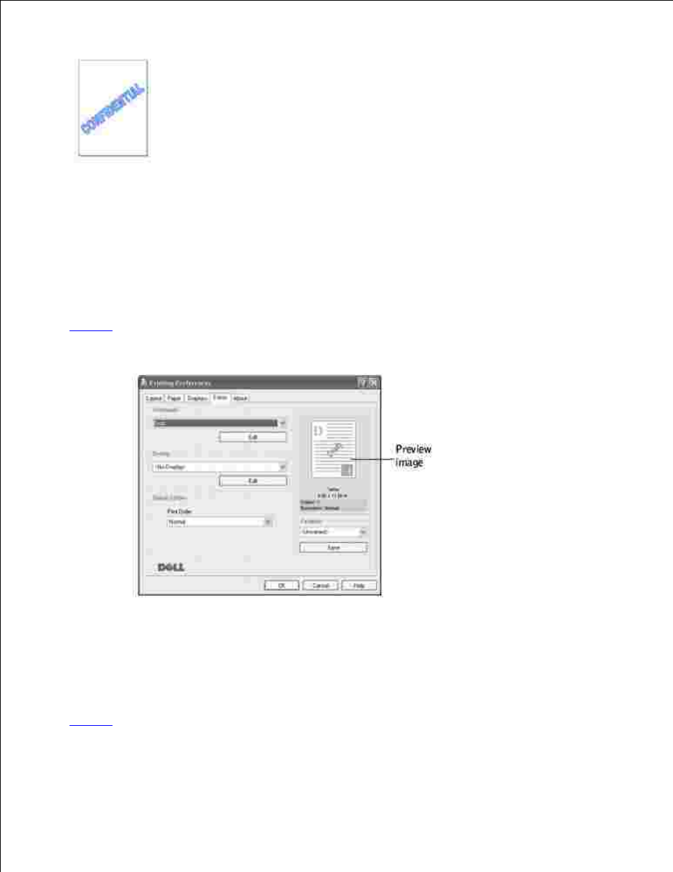 Using an existing watermark, Creating a watermark | Dell 1600n Multifunction Mono Laser Printer User Manual | Page 73 / 188