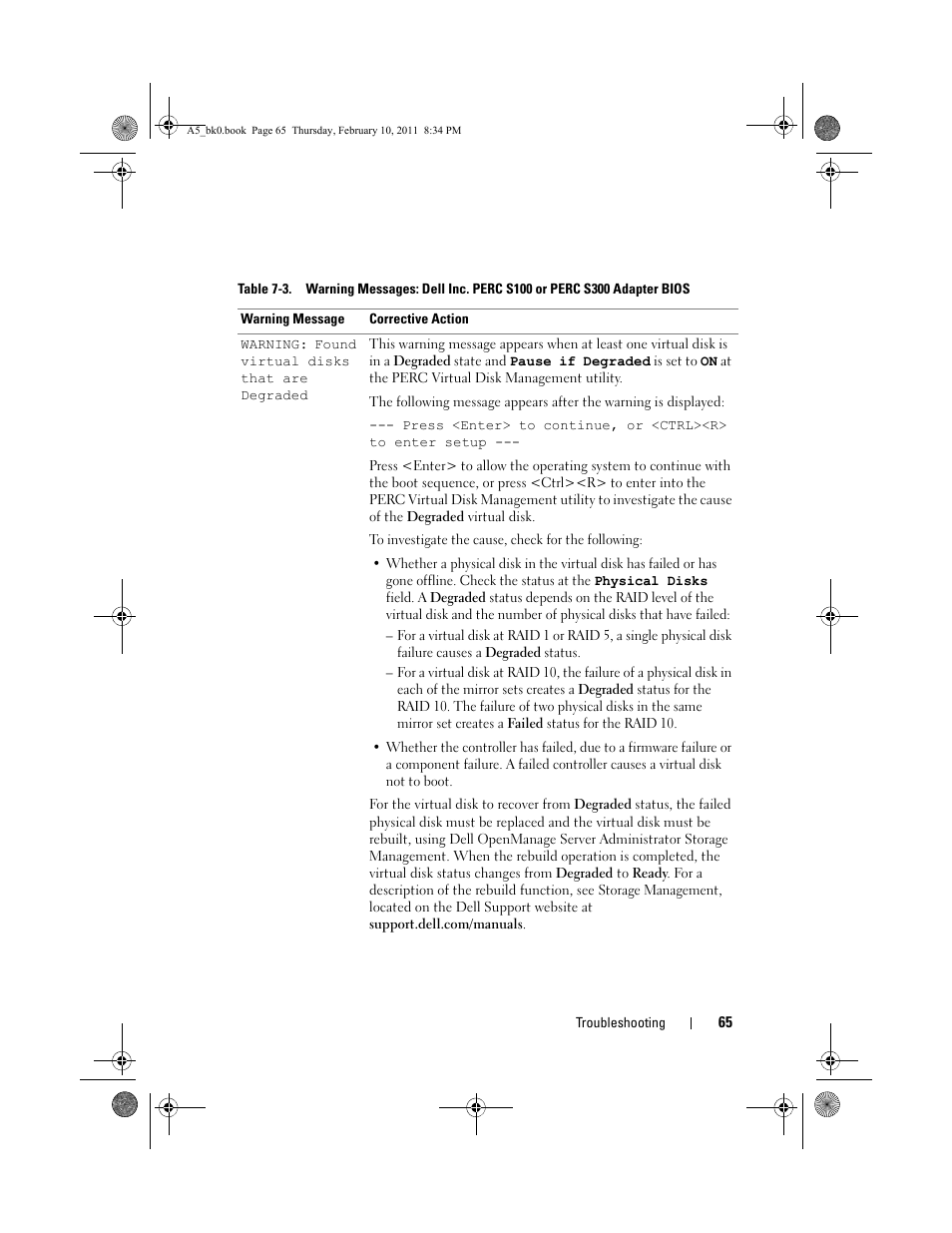 Dell PowerEdge RAID Controller S300 User Manual | Page 65 / 110