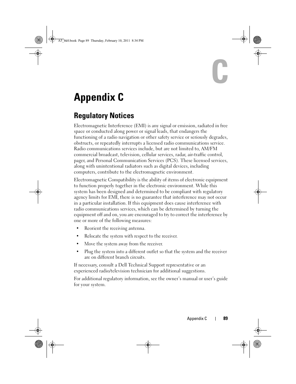 Appendix c, Regulatory notices | Dell PowerEdge RAID Controller S300 User Manual | Page 89 / 110