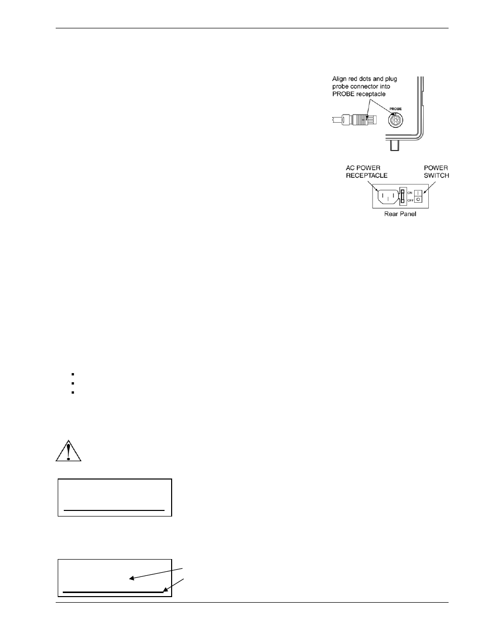 2 preparing for operation, 1 connecting the probe, 2 connecting the ac power cord | 3 battery pack, 4 turning on the instrument, Bacharach | Bacharach H25-IR User Manual | Page 17 / 69