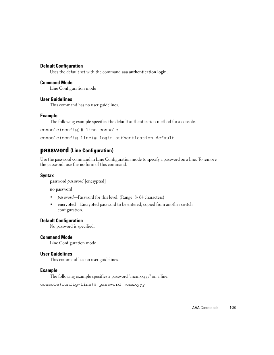 Password (line configuration), Password | Dell POWEREDGE M905 User Manual | Page 137 / 808