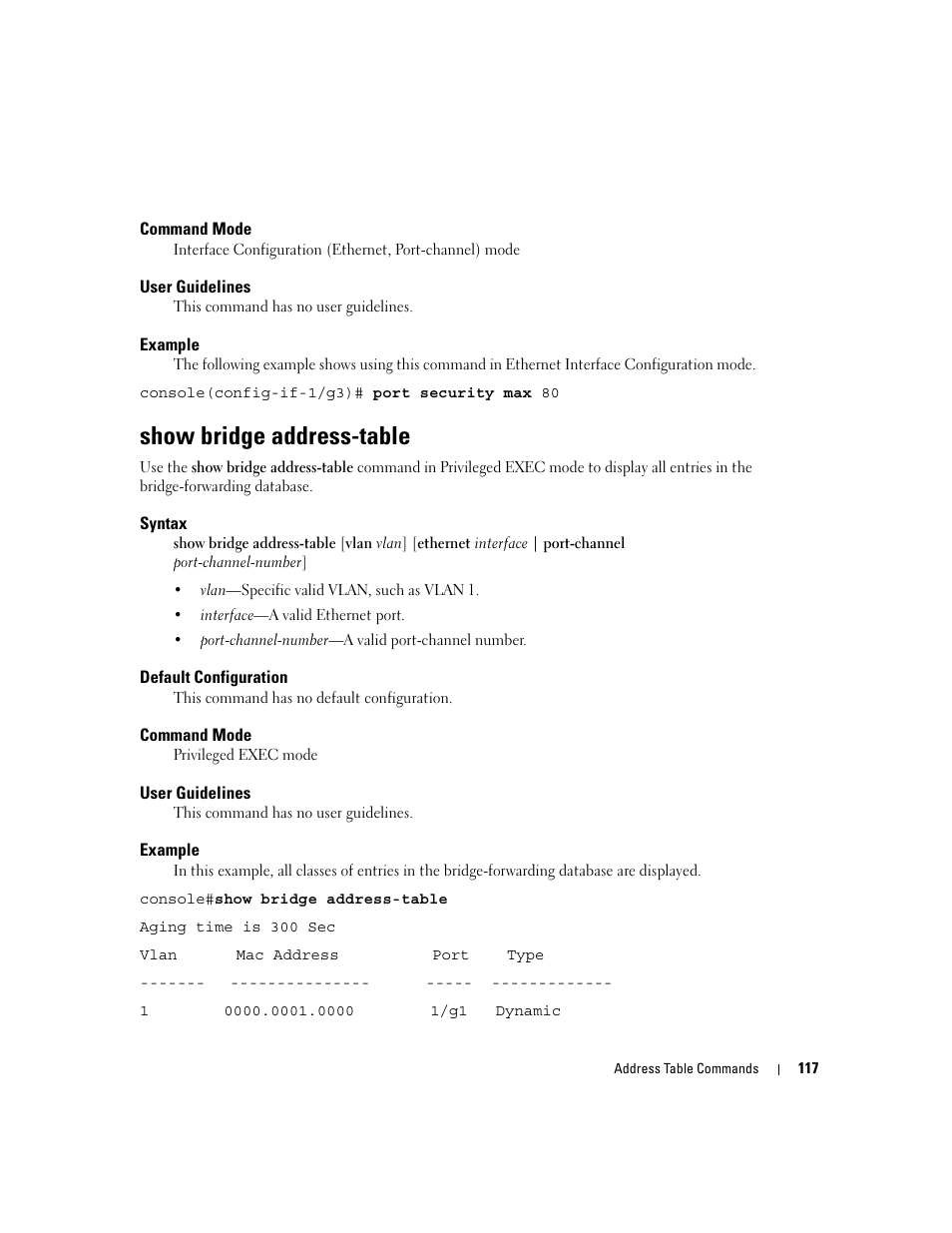 Show bridge address-table | Dell POWEREDGE M905 User Manual | Page 151 / 808