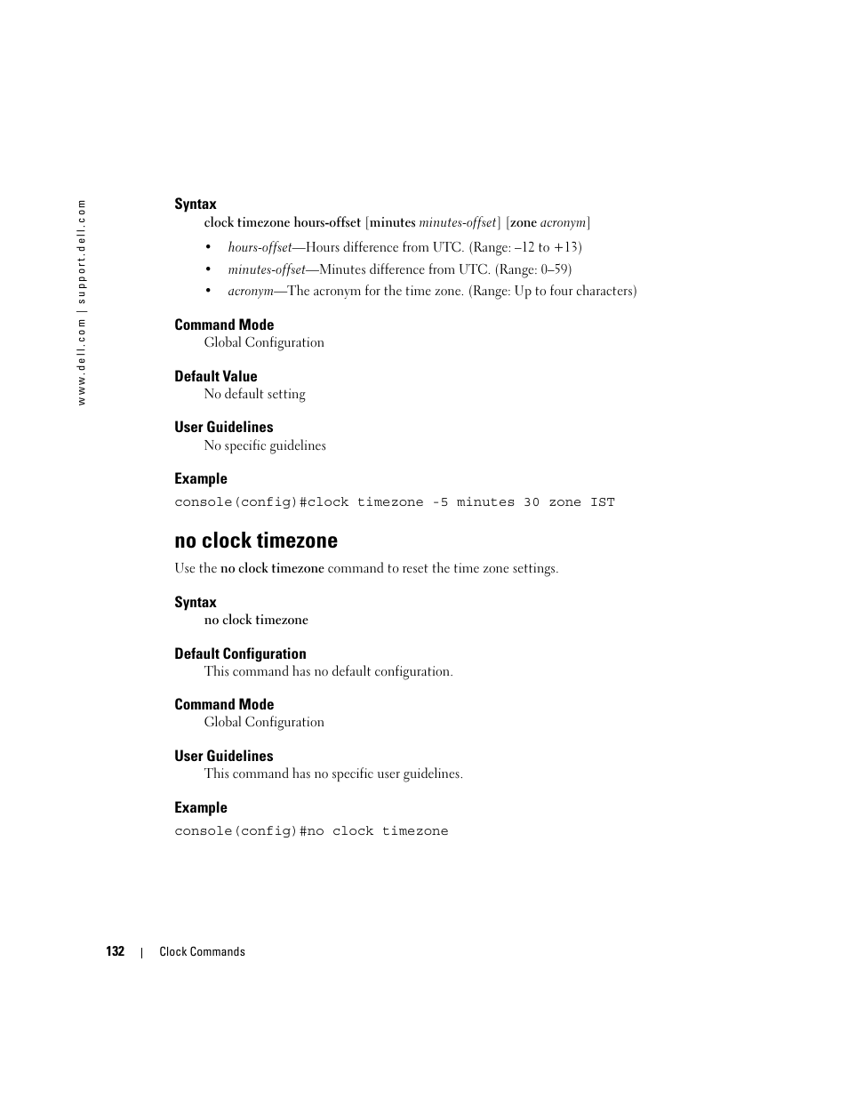 No clock timezone | Dell POWEREDGE M905 User Manual | Page 166 / 808