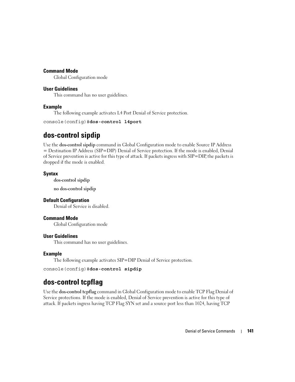 Dos-control sipdip, Dos-control tcpflag | Dell POWEREDGE M905 User Manual | Page 173 / 808