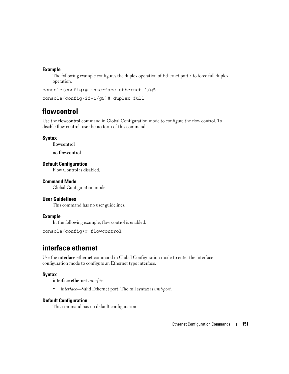 Flowcontrol, Interface ethernet | Dell POWEREDGE M905 User Manual | Page 183 / 808