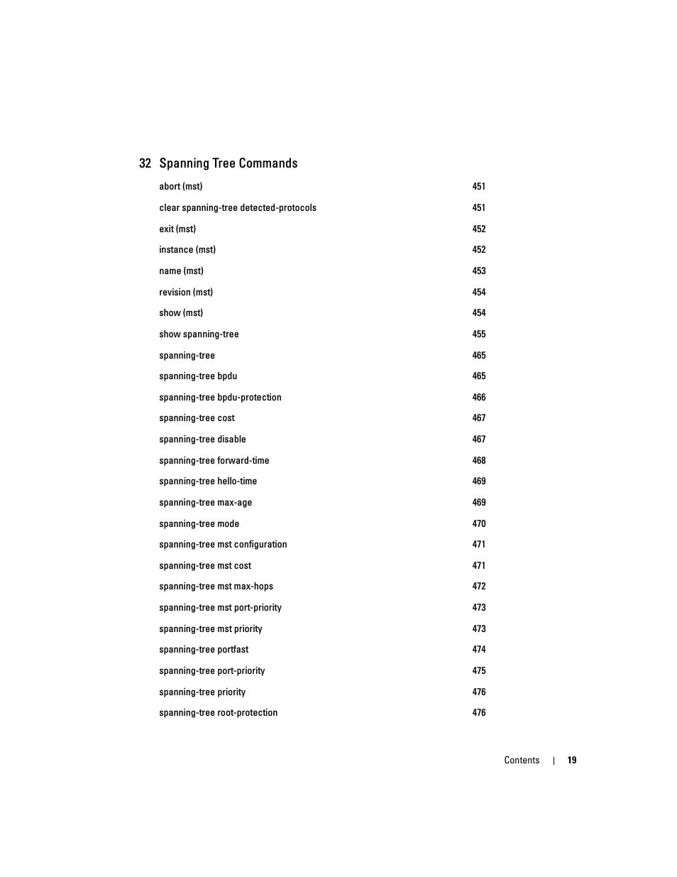 32 spanning tree commands | Dell POWEREDGE M905 User Manual | Page 21 / 808