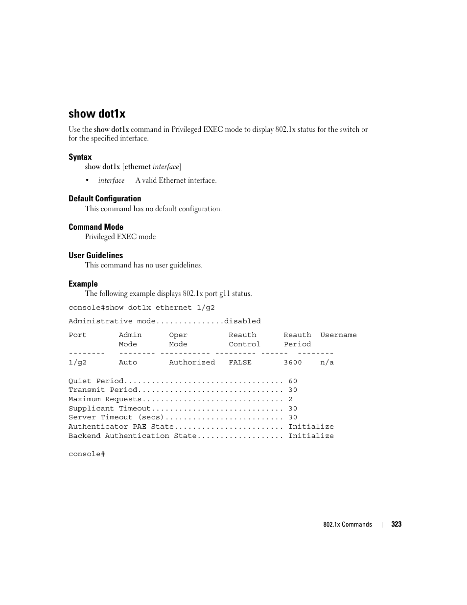 Show dot1x | Dell POWEREDGE M905 User Manual | Page 339 / 808