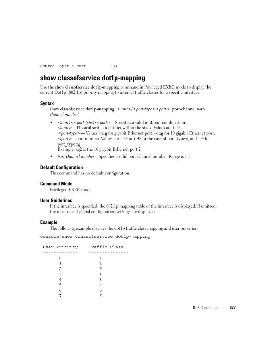 Show classofservice dot1p-mapping | Dell POWEREDGE M905 User Manual | Page 389 / 808