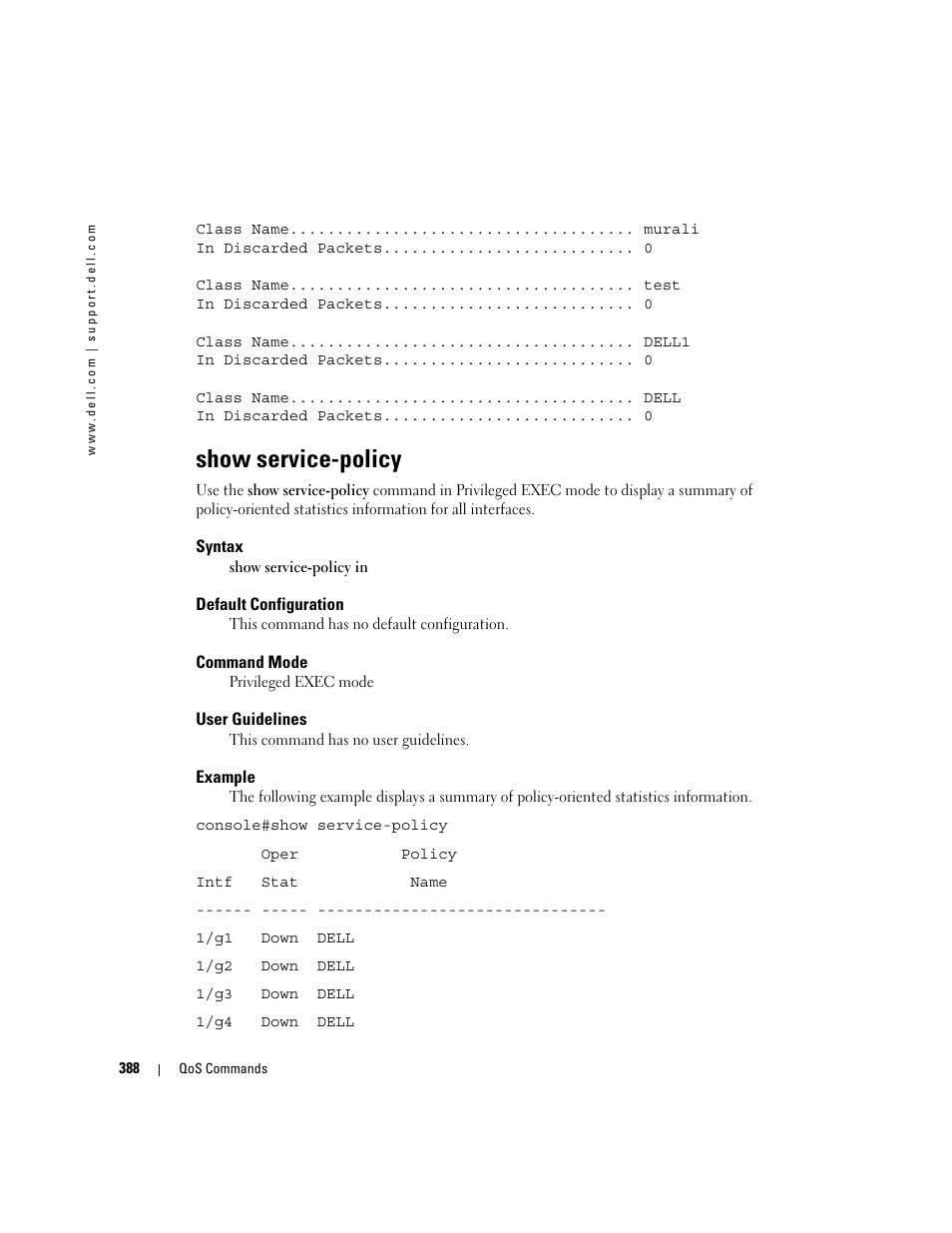 Show service-policy | Dell POWEREDGE M905 User Manual | Page 400 / 808