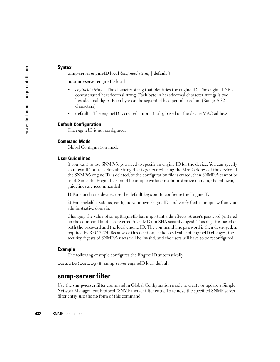 Snmp-server filter | Dell POWEREDGE M905 User Manual | Page 440 / 808