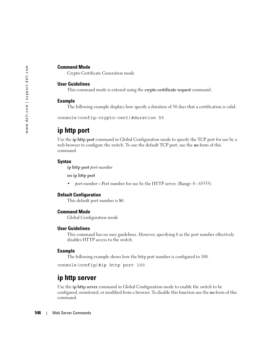 Ip http port, Ip http server | Dell POWEREDGE M905 User Manual | Page 548 / 808