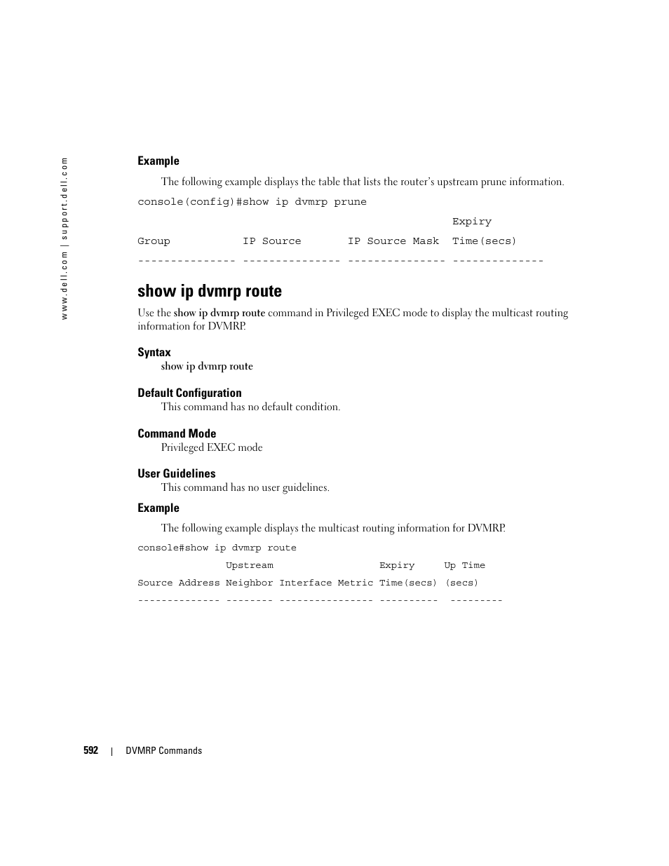 Show ip dvmrp route | Dell POWEREDGE M905 User Manual | Page 590 / 808