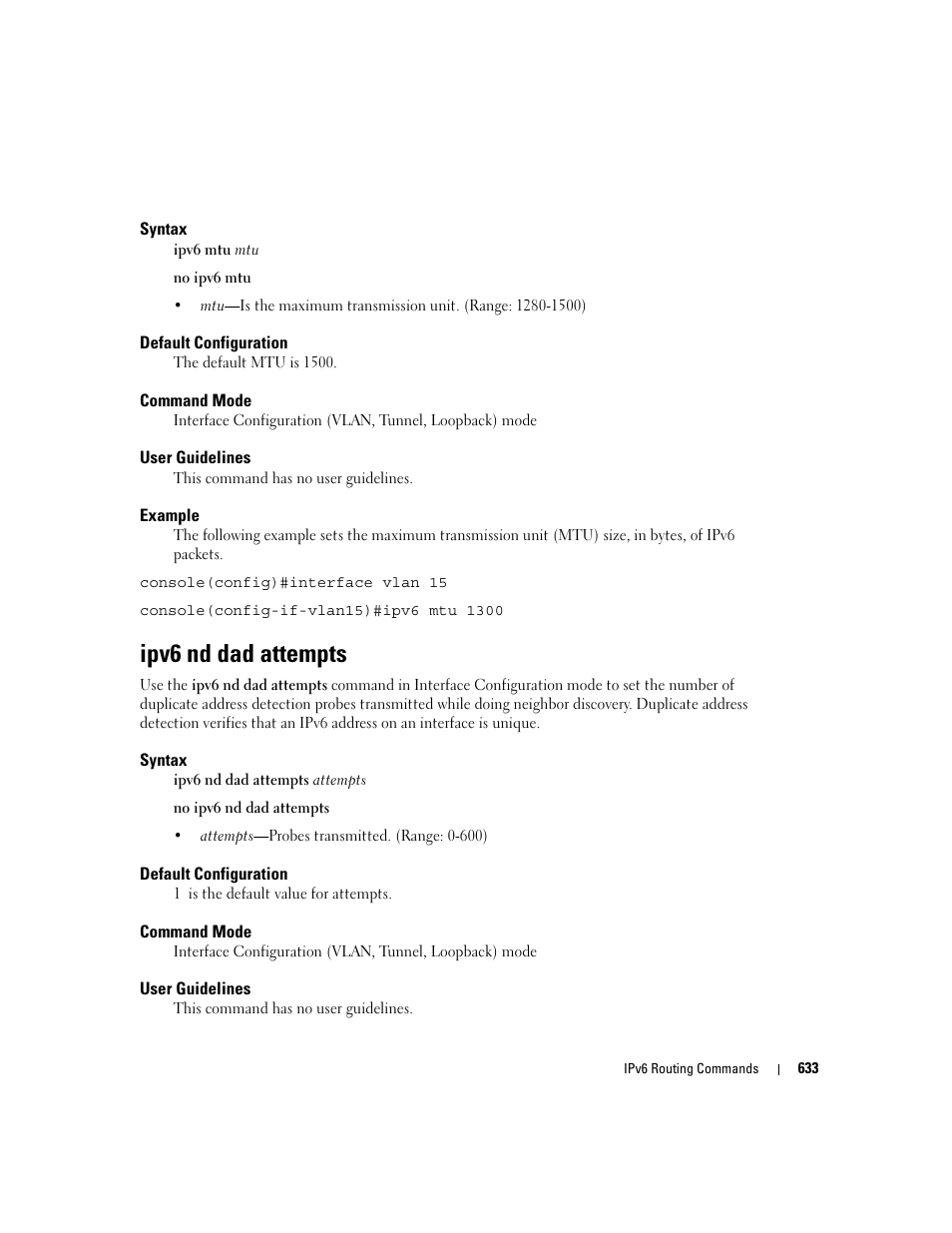 Ipv6 nd dad attempts | Dell POWEREDGE M905 User Manual | Page 629 / 808