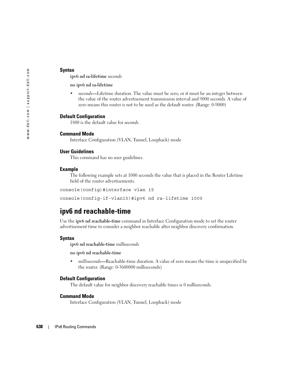 Ipv6 nd reachable-time | Dell POWEREDGE M905 User Manual | Page 634 / 808