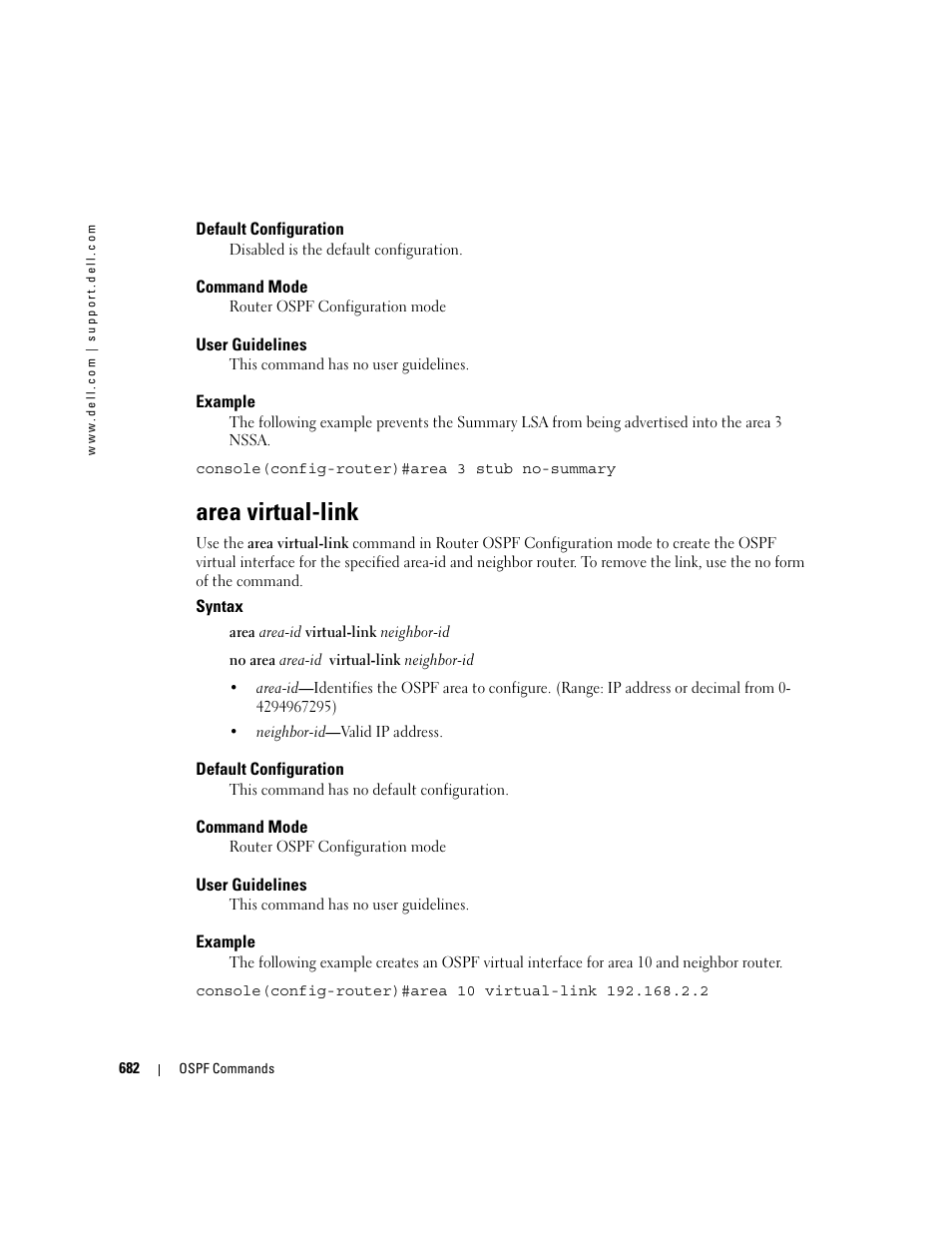 Area virtual-link | Dell POWEREDGE M905 User Manual | Page 676 / 808