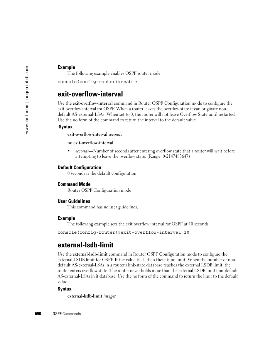 Exit-overflow-interval, External-lsdb-limit | Dell POWEREDGE M905 User Manual | Page 684 / 808