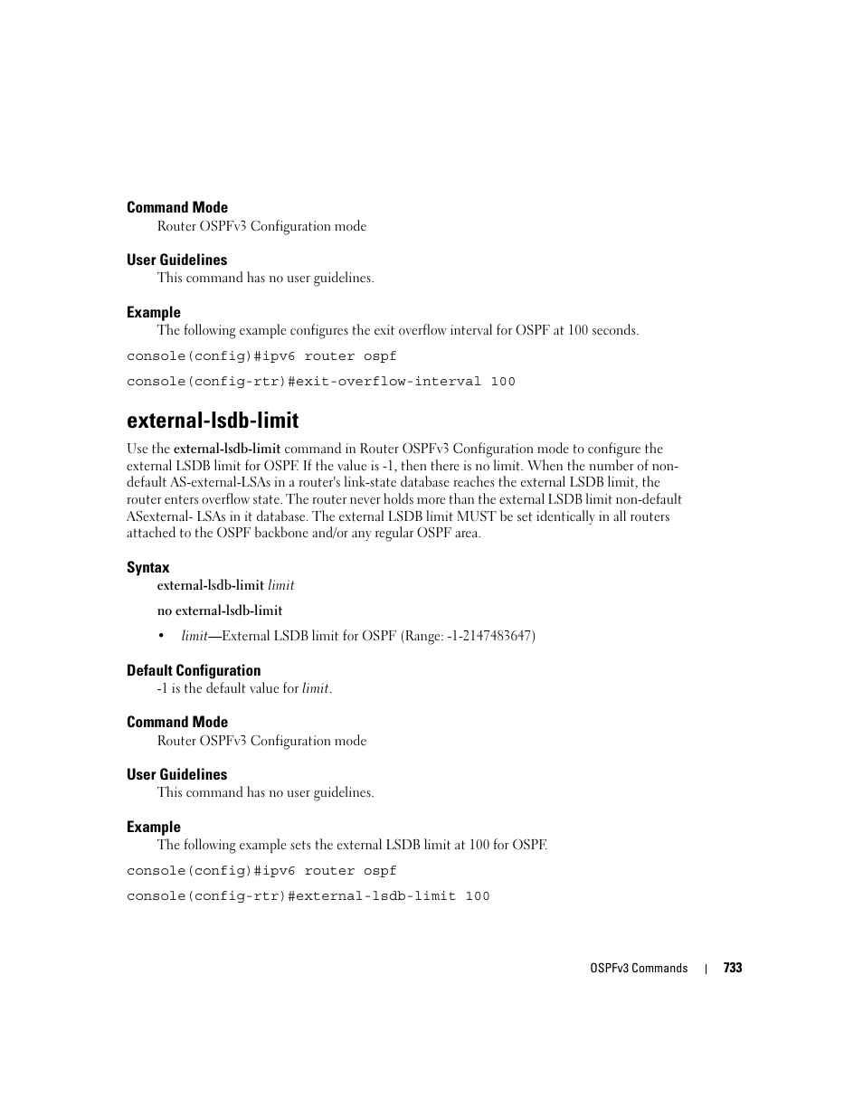 External-lsdb-limit | Dell POWEREDGE M905 User Manual | Page 727 / 808