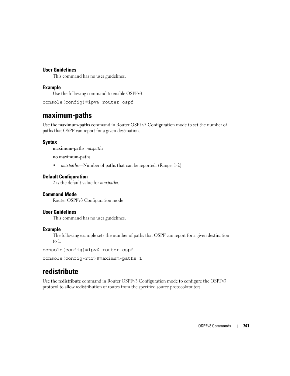 Maximum-paths, Redistribute | Dell POWEREDGE M905 User Manual | Page 735 / 808