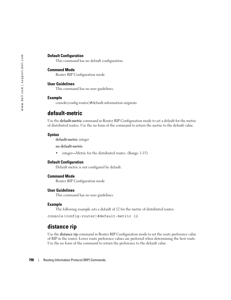 Default-metric, Distance rip | Dell POWEREDGE M905 User Manual | Page 782 / 808