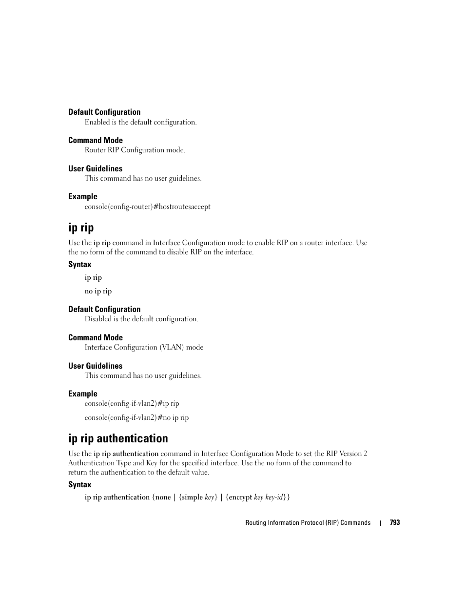 Ip rip, Ip rip authentication | Dell POWEREDGE M905 User Manual | Page 785 / 808