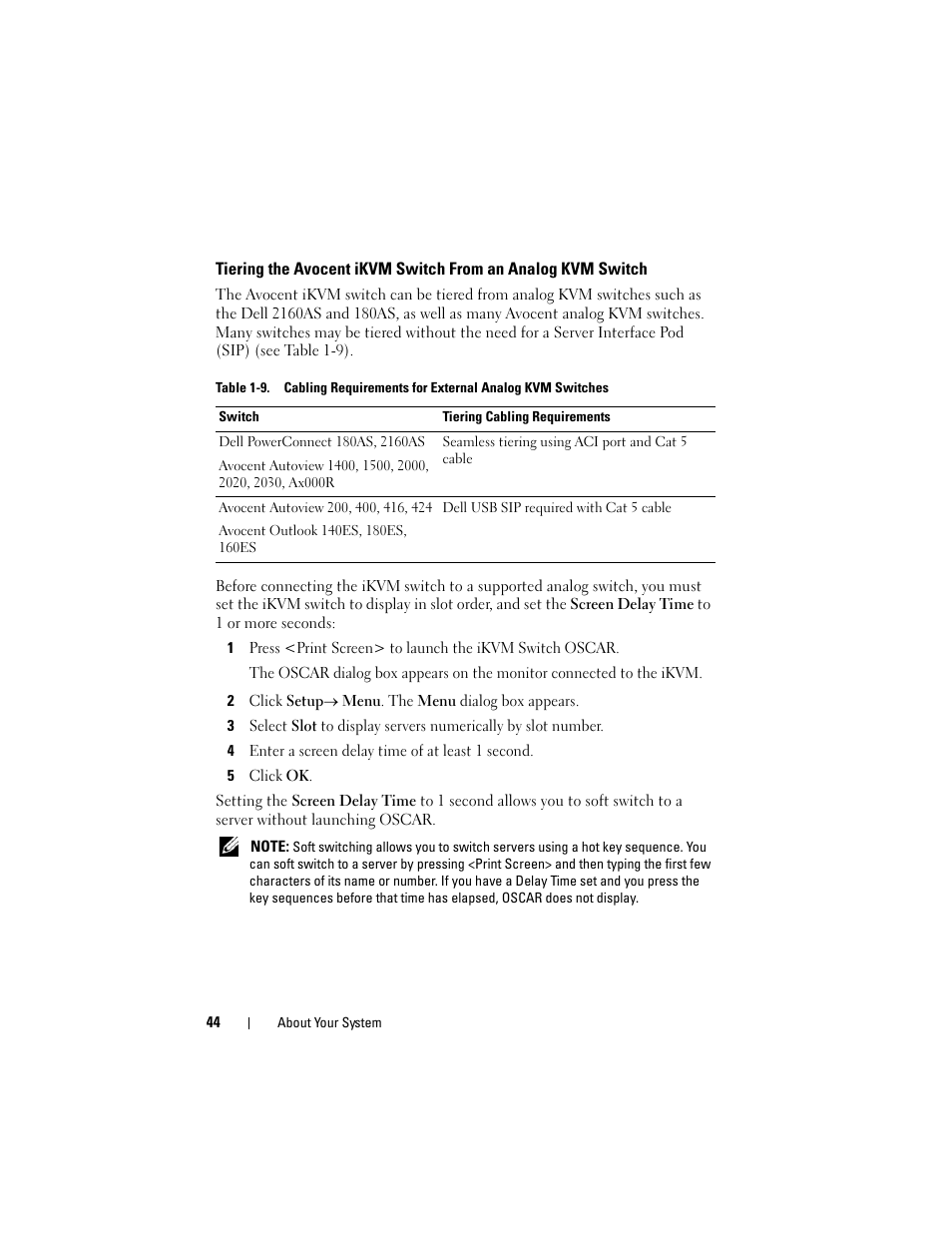Tiering the avocent ikvm switch from, An analog kvm switch | Dell POWEREDGE M915 User Manual | Page 44 / 368