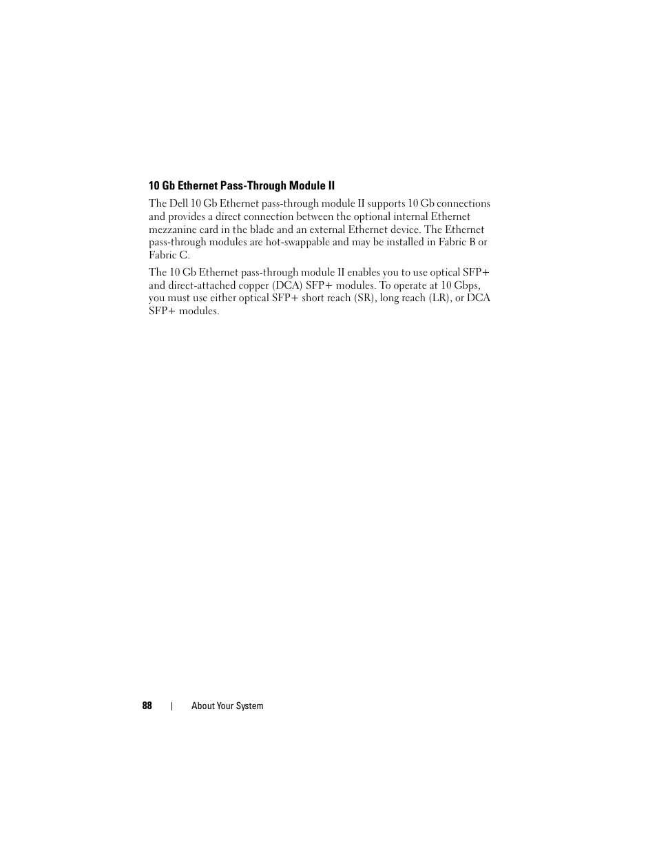10 gb ethernet pass-through module ii | Dell POWEREDGE M915 User Manual | Page 88 / 368