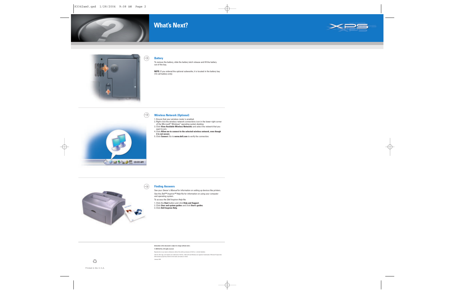 What’s next | Dell Inspiron XPS User Manual | Page 2 / 2