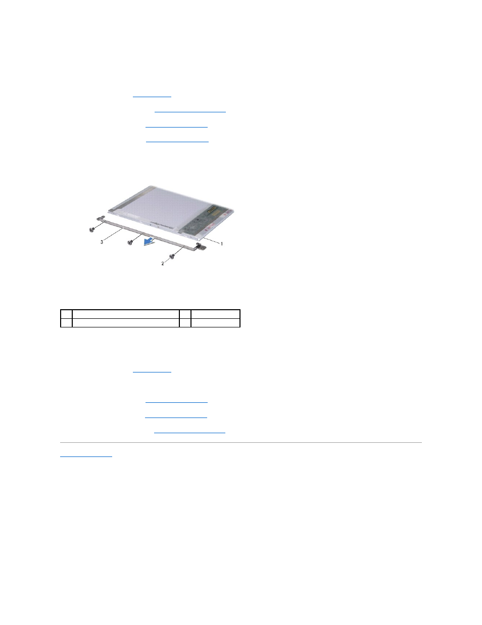 Removing the display panel bracket, Replacing the display panel bracket | Dell Studio 1457 (Late 2009) User Manual | Page 24 / 47