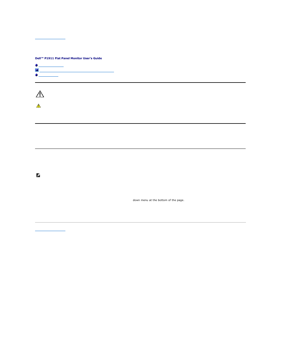 Appendix, Warning: safety instructions, Contacting dell | Dell P1911 Monitor User Manual | Page 12 / 38