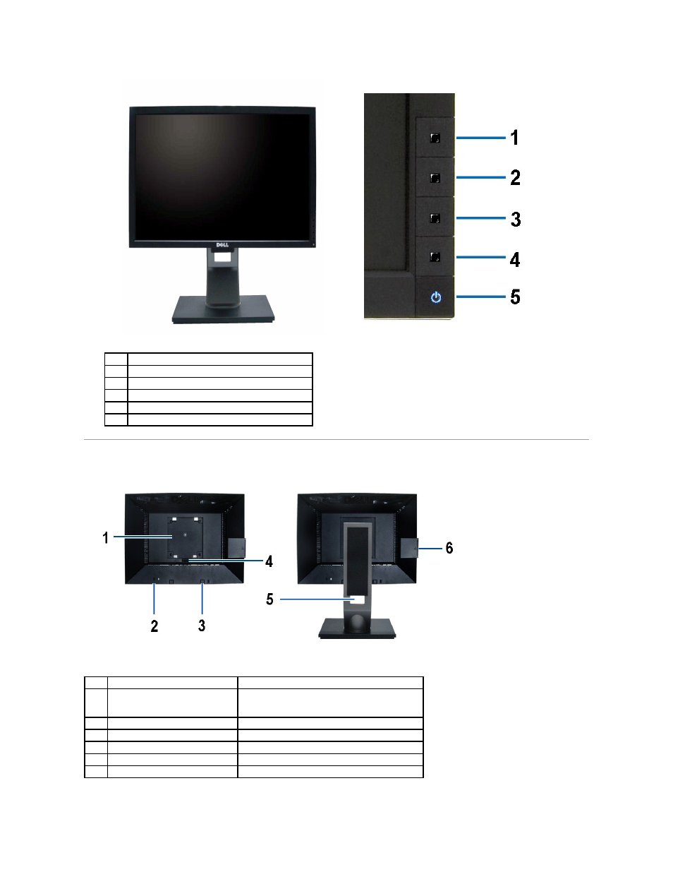 Back view | Dell P1911 Monitor User Manual | Page 4 / 38