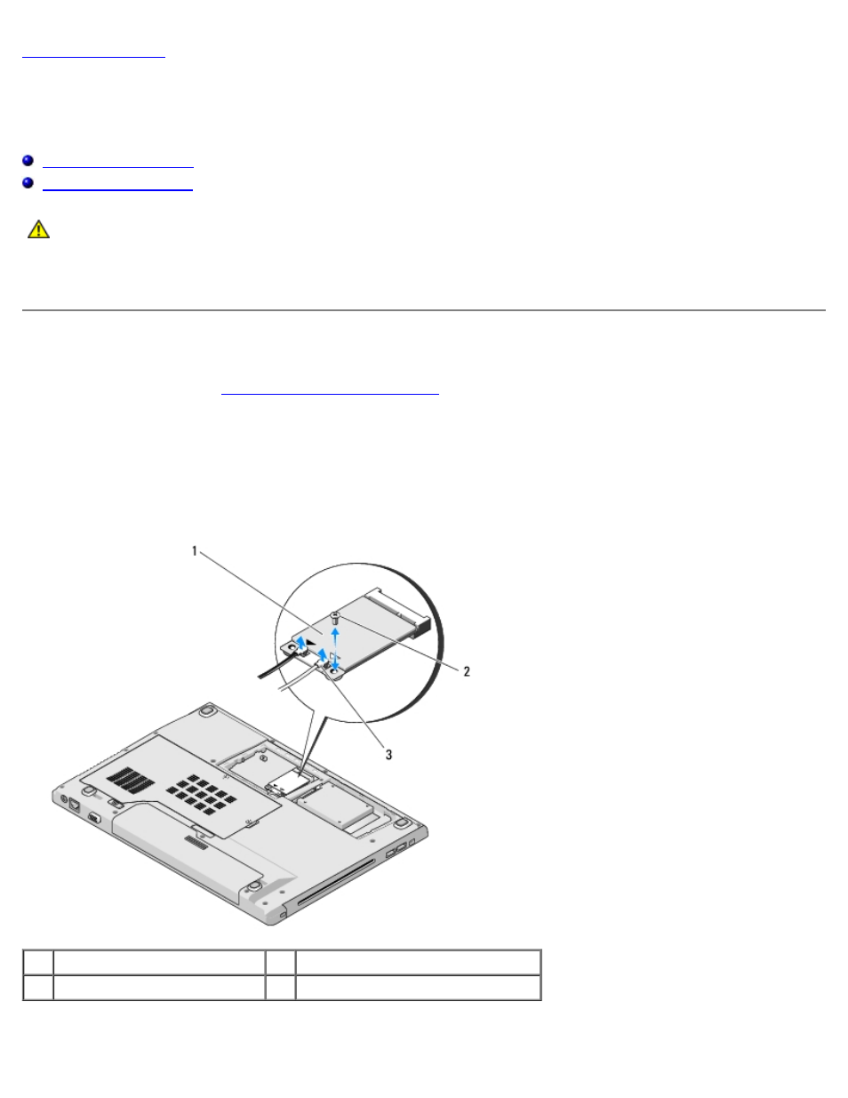Wireless local area network (wlan) card, Removing a wlan card | Dell Vostro 2510 (Early 2009) User Manual | Page 21 / 72