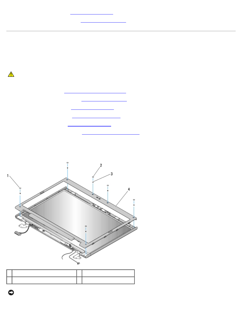 Display bezel, Removing the display bezel | Dell Vostro 2510 (Early 2009) User Manual | Page 41 / 72