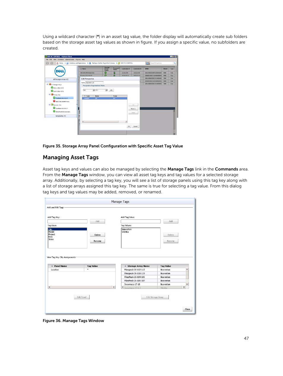 Managing asset tags | Dell PowerVault MD3420 User Manual | Page 47 / 88