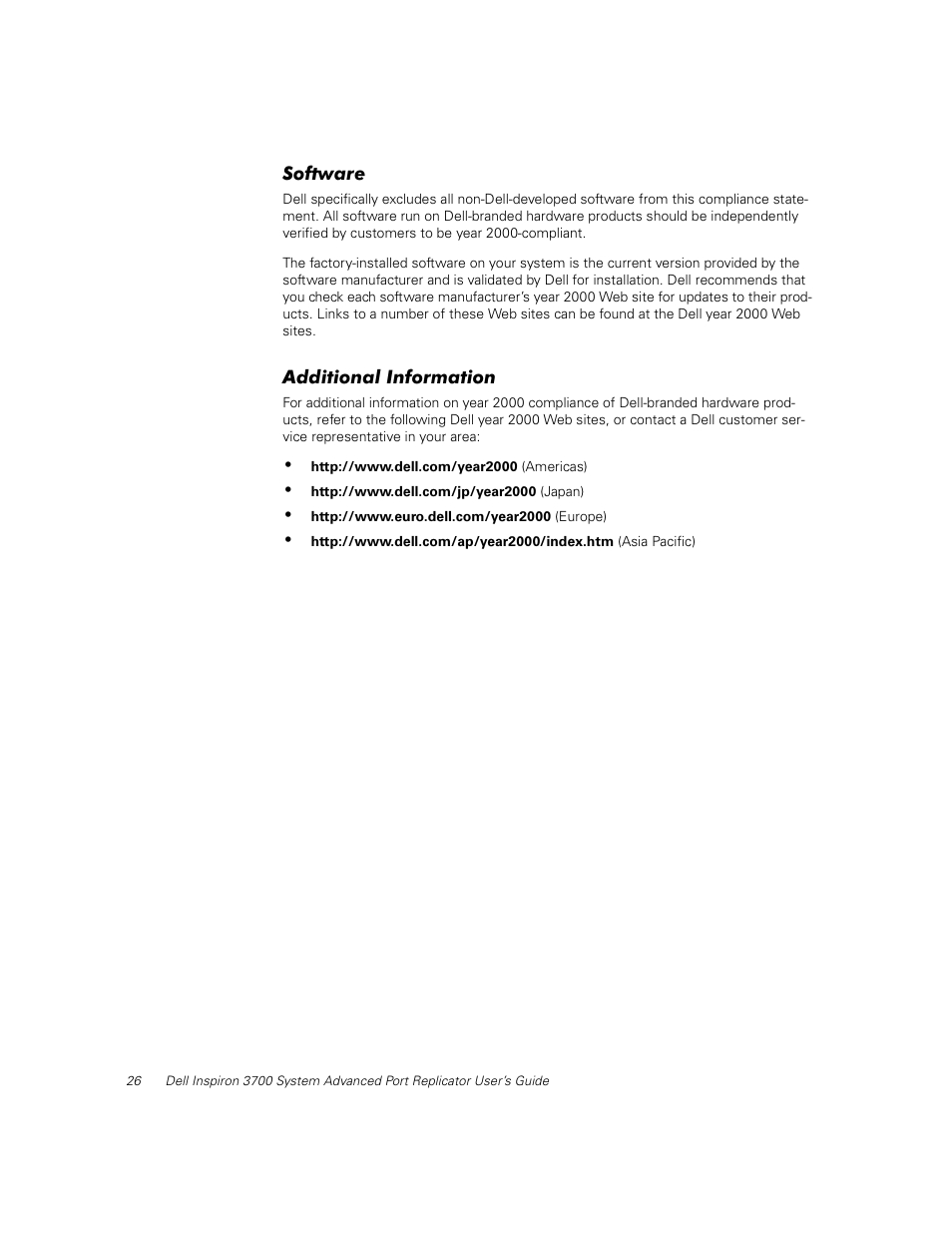 Software, Additional information | Dell Inspiron 3700 User Manual | Page 30 / 32