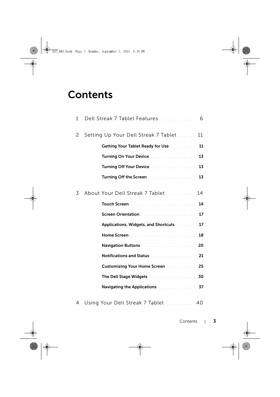 Dell Mobile Streak 7 Wifi Only User Manual | Page 3 / 142