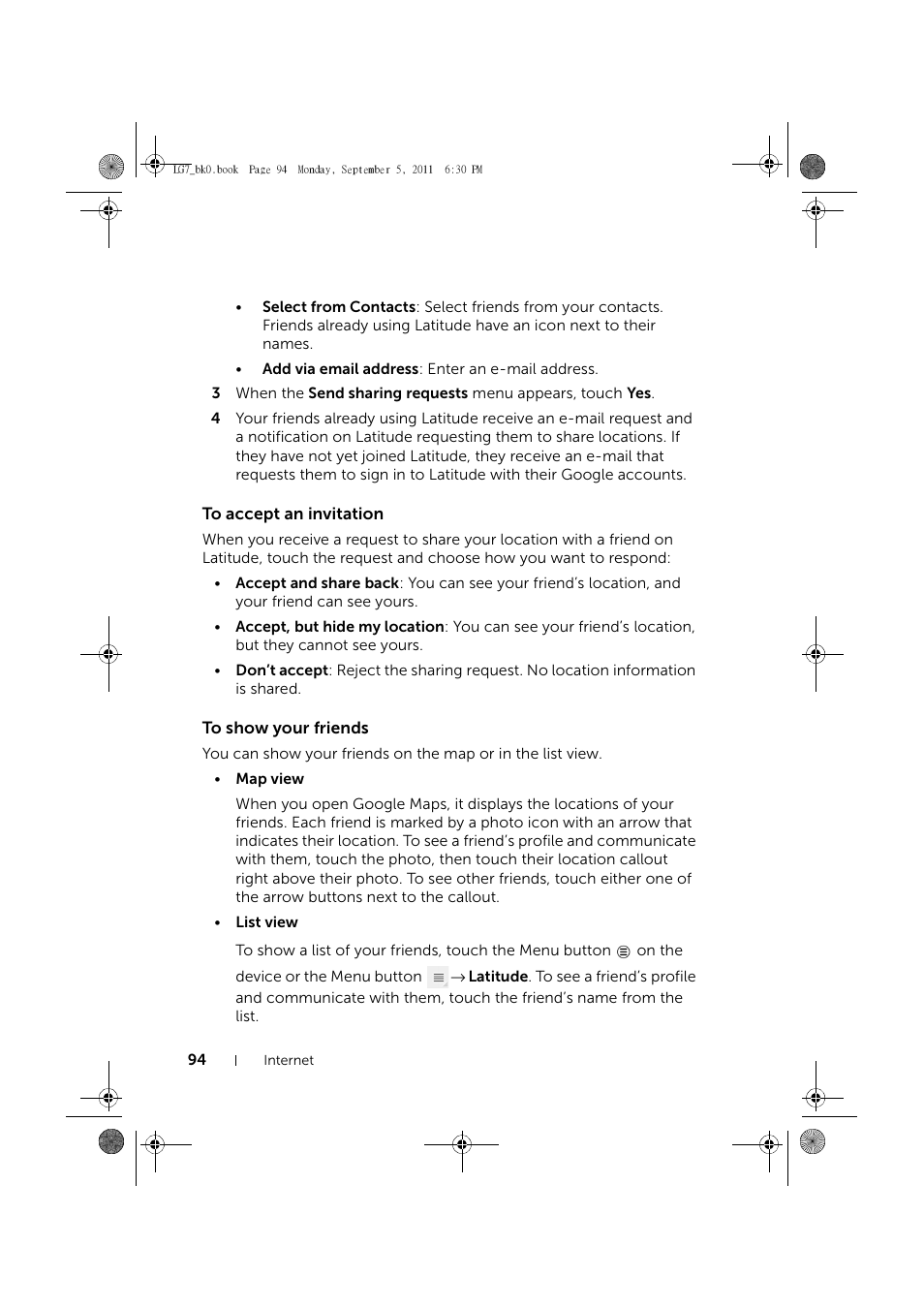 To accept an invitation, To show your friends | Dell Mobile Streak 7 Wifi Only User Manual | Page 94 / 142