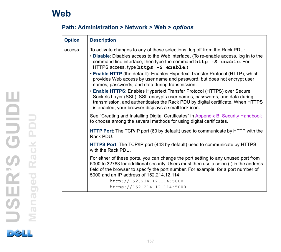 User’s guide | Dell Managed PDU LED User Manual | Page 162 / 244