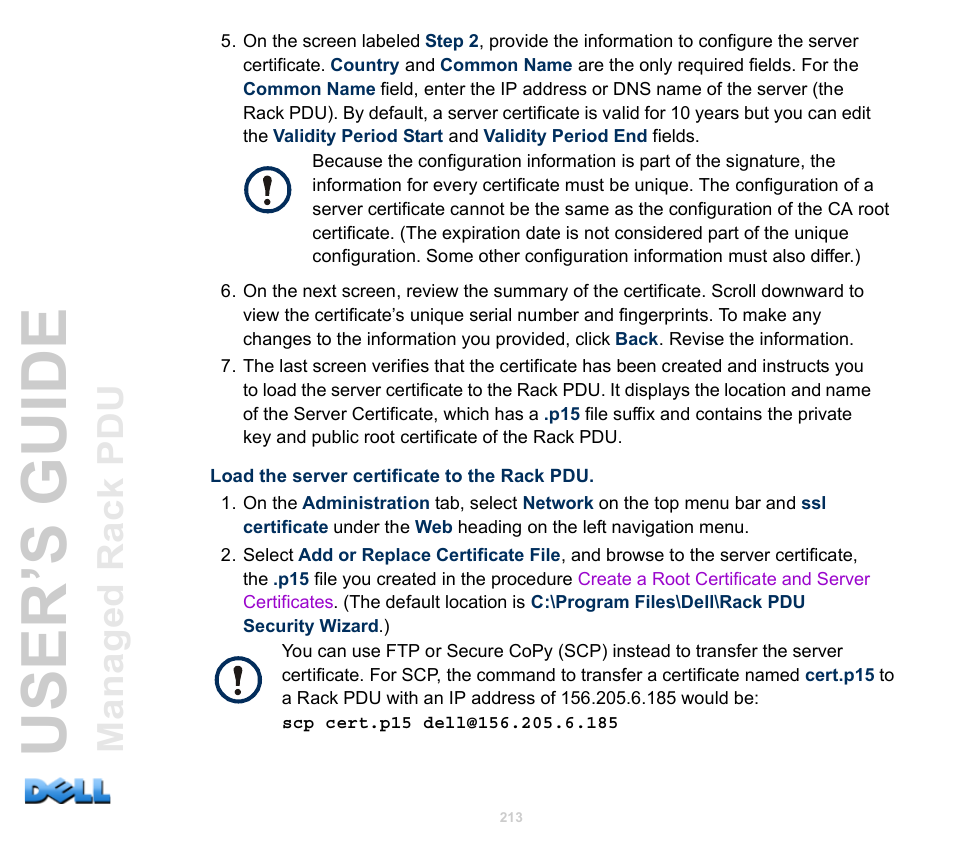 User’s guide | Dell Managed PDU LED User Manual | Page 218 / 244