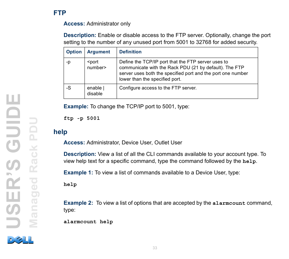 Help, User’s guide | Dell Managed PDU LED User Manual | Page 38 / 244