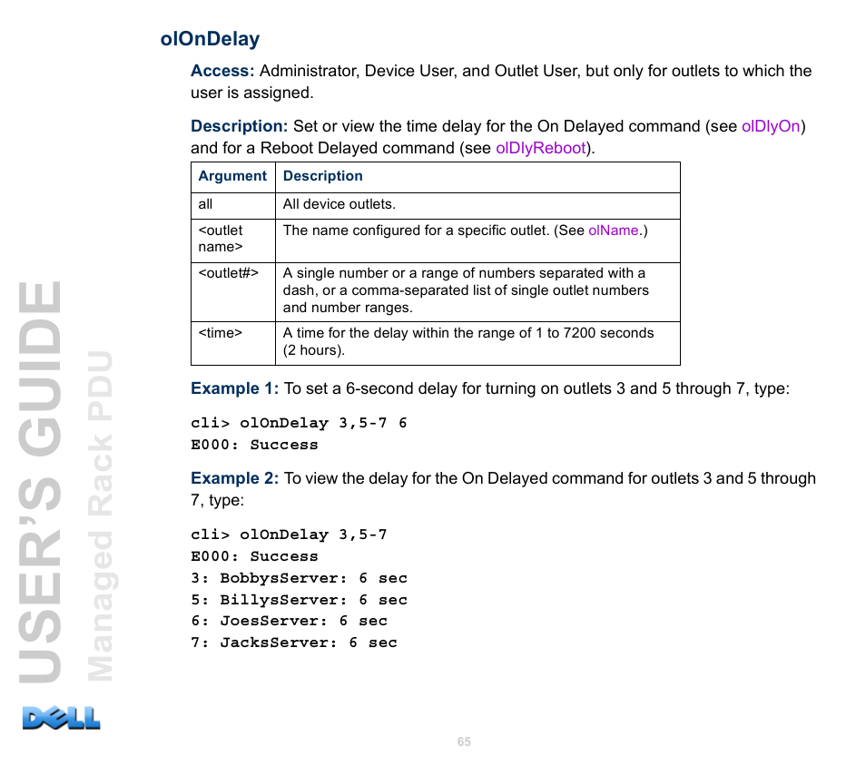 Olondelay, User’s guide | Dell Managed PDU LED User Manual | Page 70 / 244