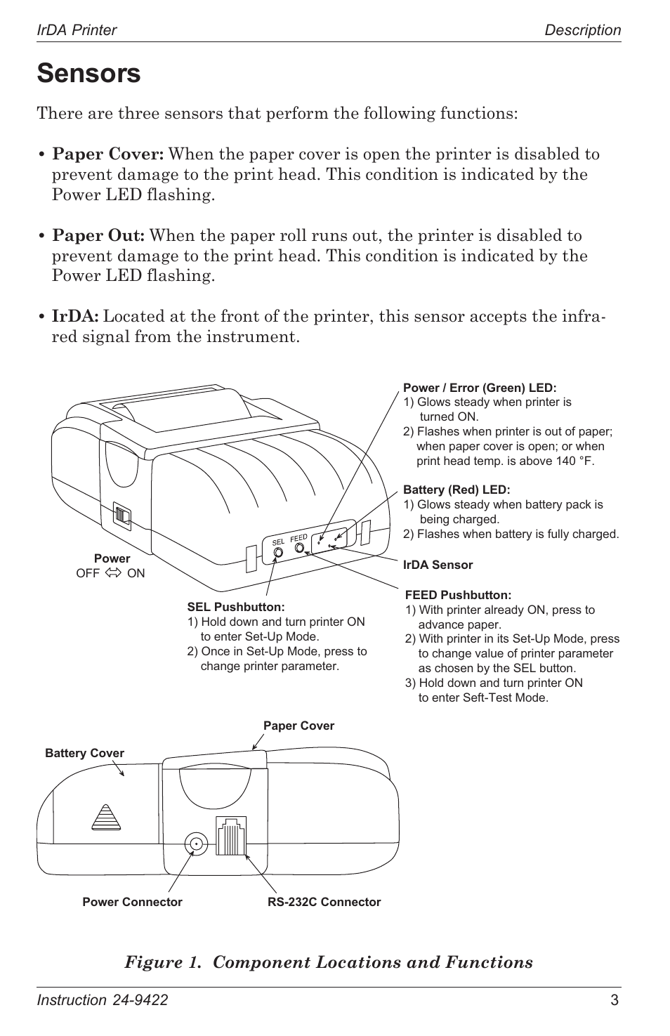Sensors, Technical characteristics | Bacharach 24-9422 User Manual | Page 7 / 16