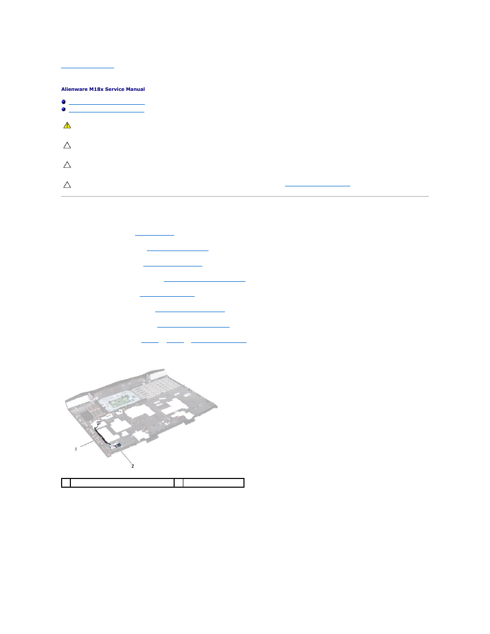 Status-light board, Removing the status-light board | Dell Alienware M18x (Early 2011) User Manual | Page 37 / 64